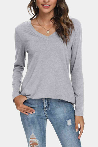V-Neck Long Sleeve T-Shirt